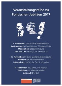100 Jahre Oktoberrevolution - Veranstaltungsreihe zu Politischen Jubiläen 2017 @ CAP 2, Hörsaal D | Kiel | Schleswig-Holstein | Deutschland