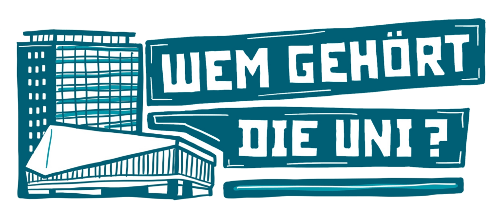 Nestbau Logo "Wem gehört die Uni?"