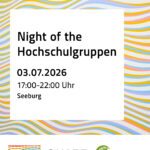 Veranstaltungsflyer "Night of the Hochschulgruppen 2026"