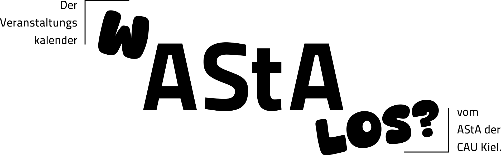 Logo: WAStA los? Der Veranstaltungskalender vom AStA der CAU Kiel.