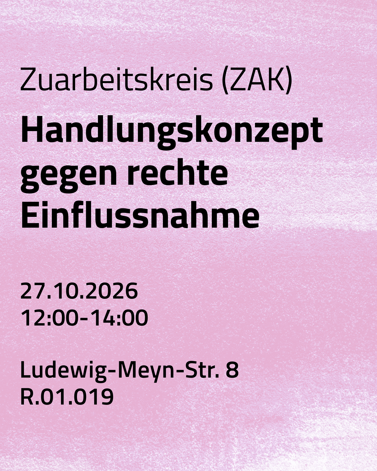 Veranstaltungsbild: Zuarbeitskreis Handlungskonzept gegen Rechte Einflussnahme